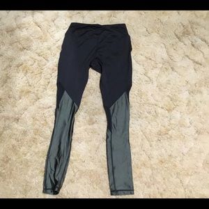 Black and Green Rue21 Leggings with Mesh